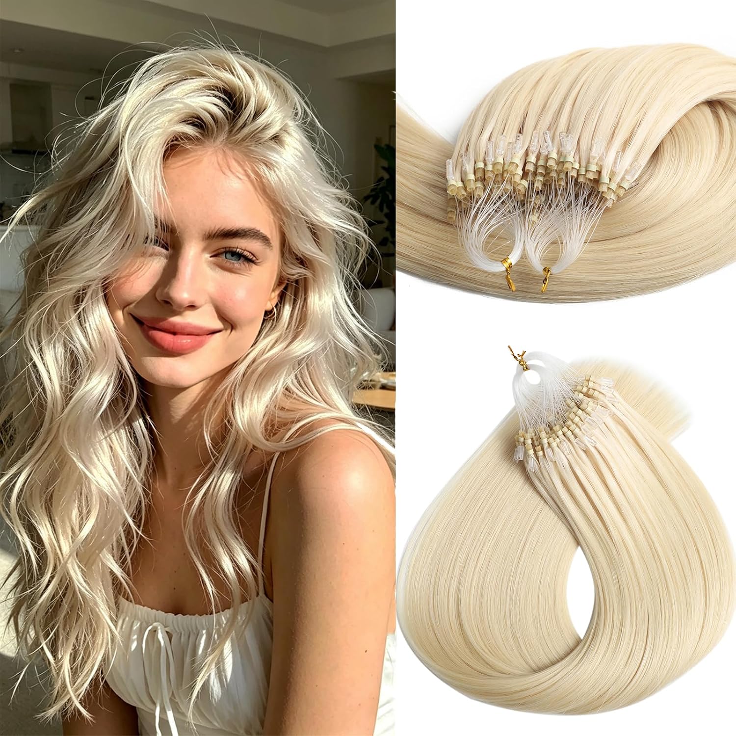 Detalle de Beeuxa Micro Link Hair Extensions, 18-Inch