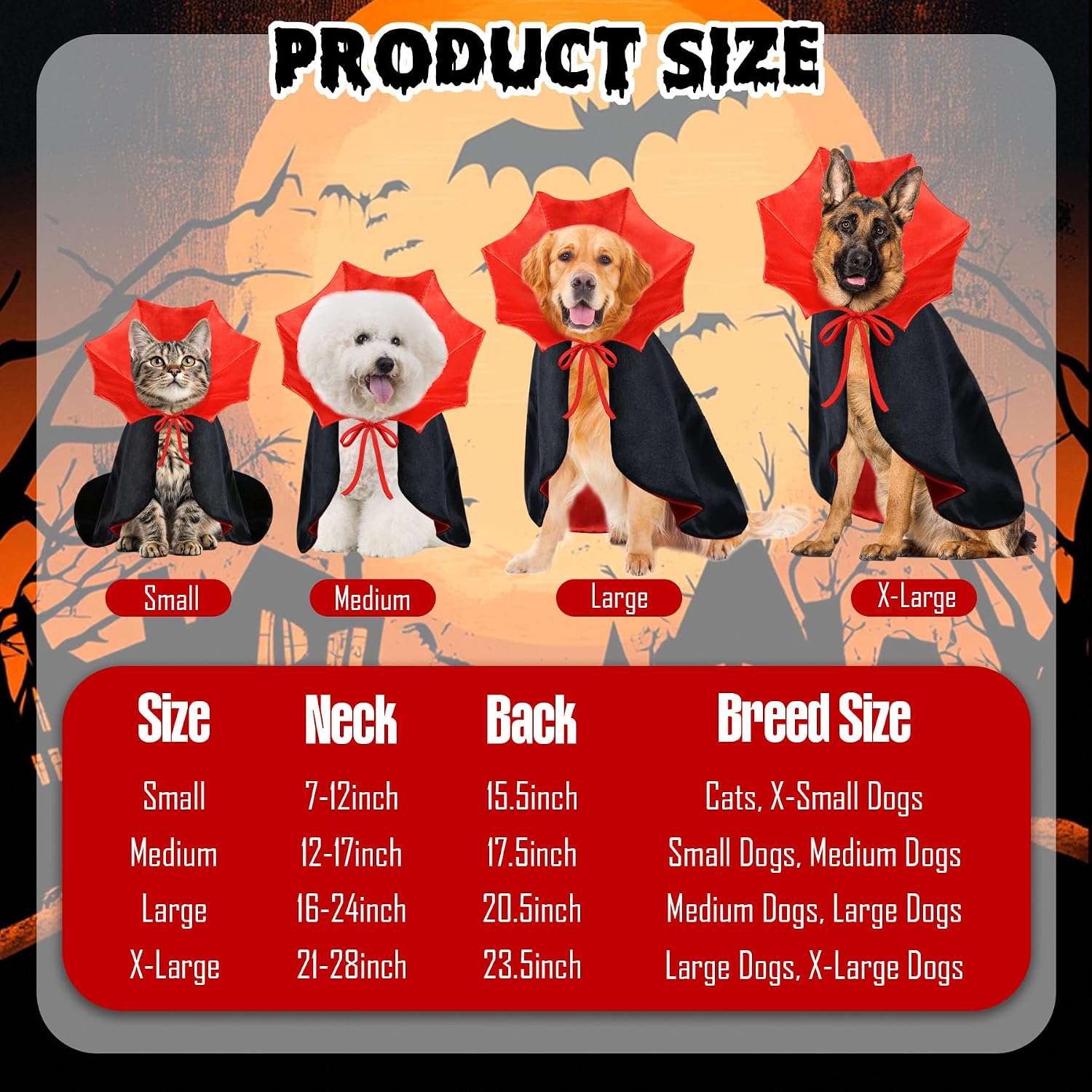 Detalle de PAYHTOW Dog Vampire Costume, Medium