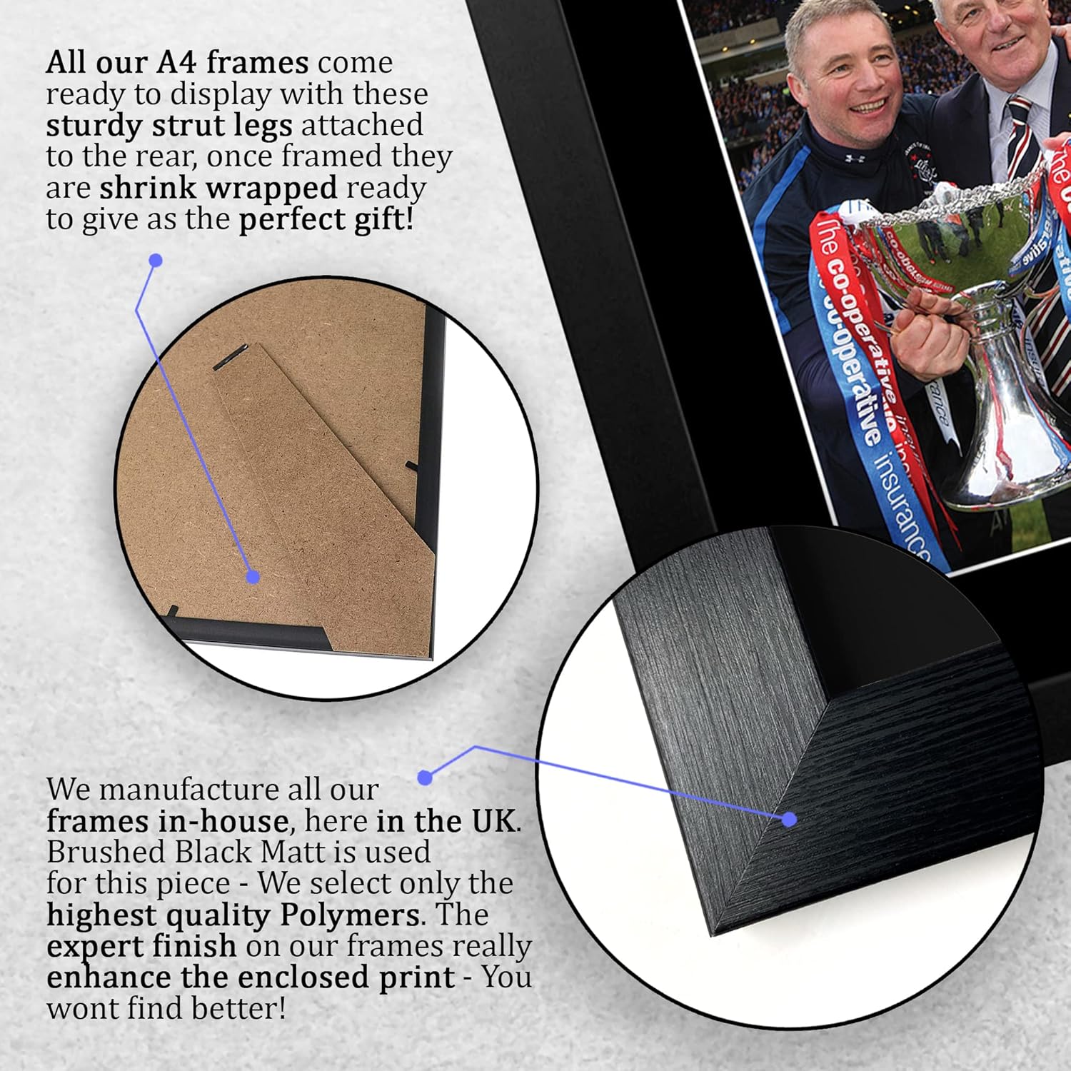 Thumbnail 6 de HWC Trading A4 Ally McCoist & Walter Smith Rangers framed signed autograph picture