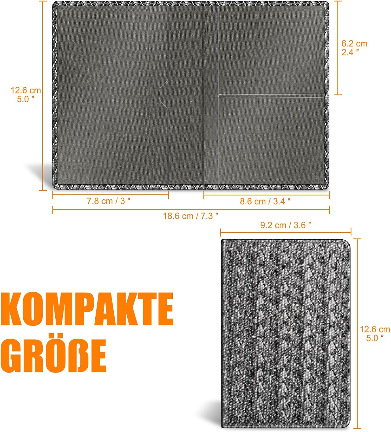 Detalle de FINTIE KFZ Fahrzeugschein Hülle und Versicherungshalter – Magnetverschluss, Kartenhülle aus Kunstleder, Dunkelgrau