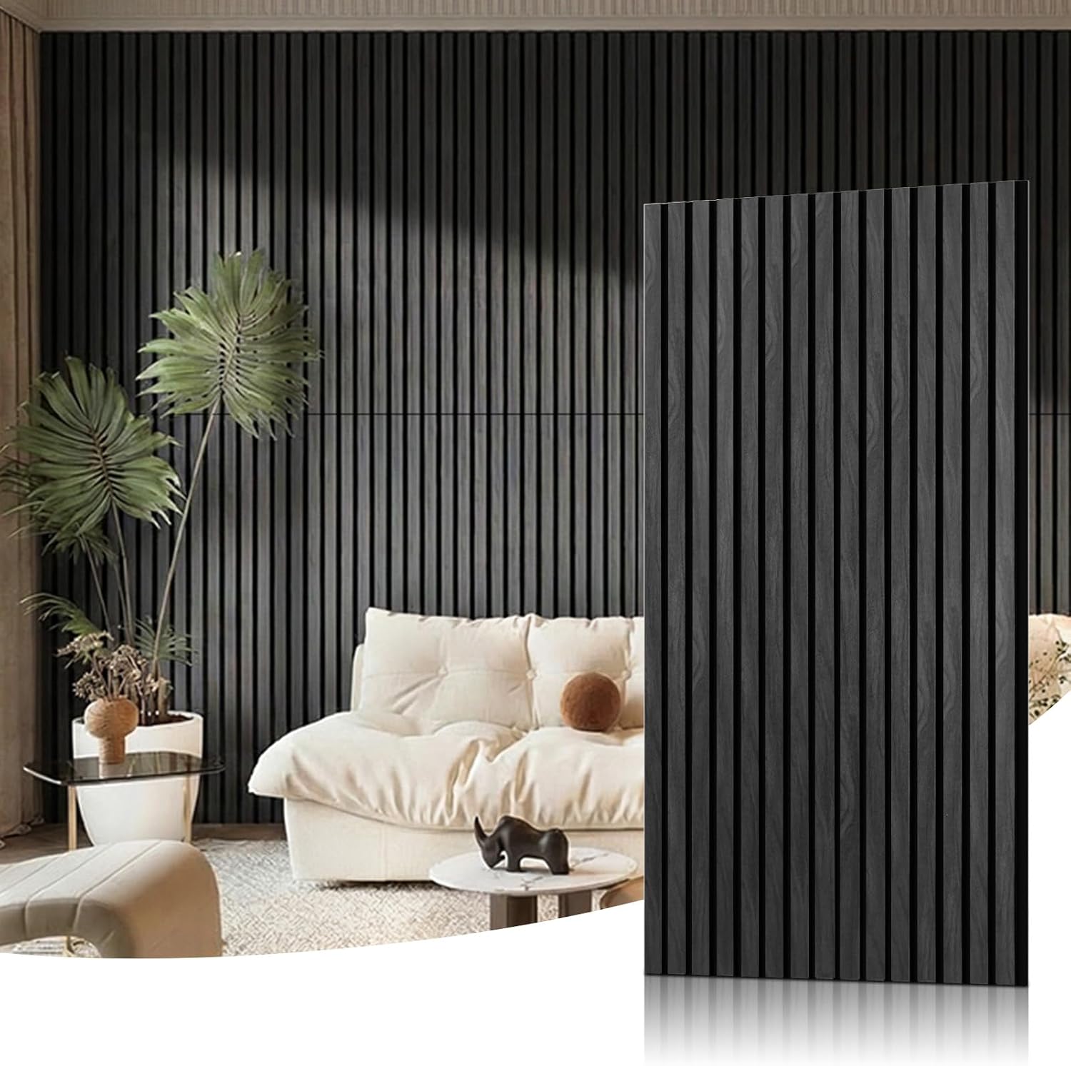 Detalle de Greymond Wood Slat Acoustic Wall Panels, MDF
