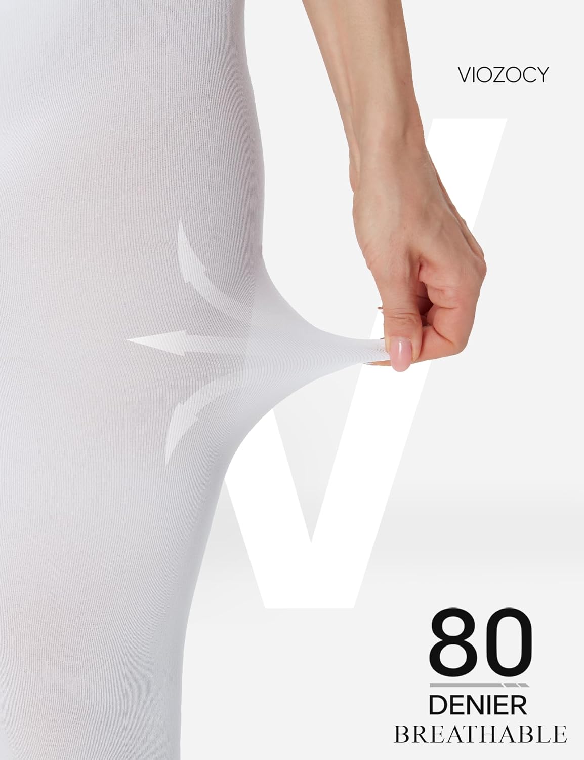 Thumbnail 4 de Viozocy Collant Donna 80 Denari Vita Alta Elasticità Rinforzi Opaco Coprente – 29 Colori