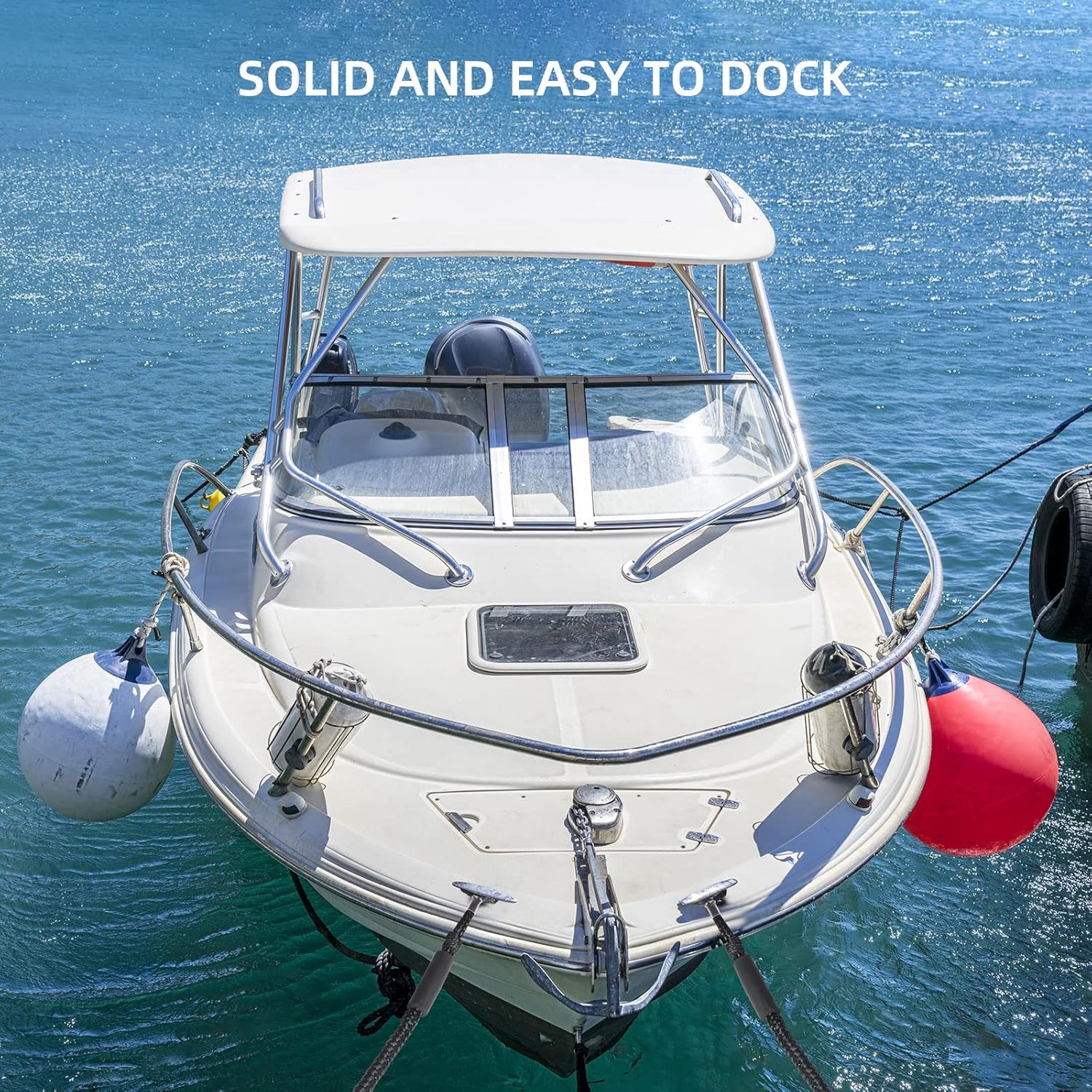 Thumbnail 6 de Bungee Dock Lines for Boats (4 ft, 2-Pack) with Shock Absorption and 316 Stainless Clips