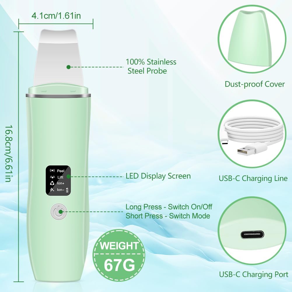 Detalle 2 de ACWOO 4337515 ultrasone huidspatel met 4 modi en USB-opladen