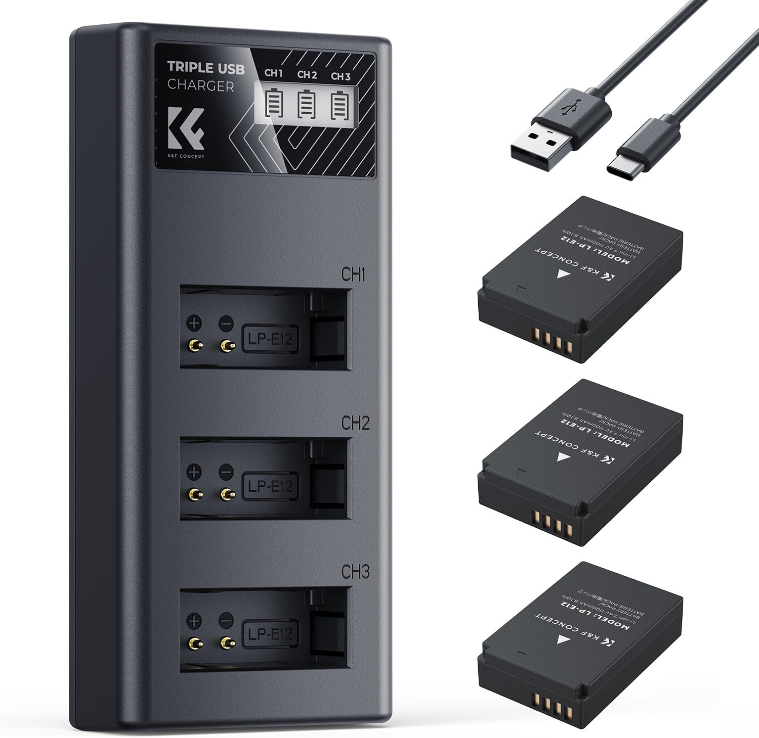 Detalle de K&F CONCEPT LP-E12 Akku 1100mAh