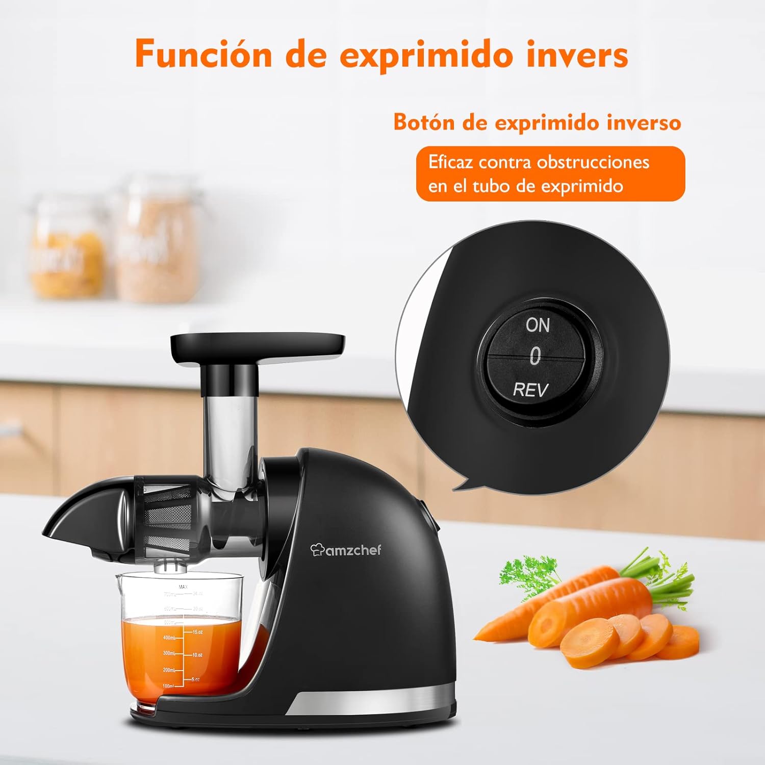 Thumbnail 7 de AMZCHEF Licuadora prensado en frío 🍏 - Extractor de zumos