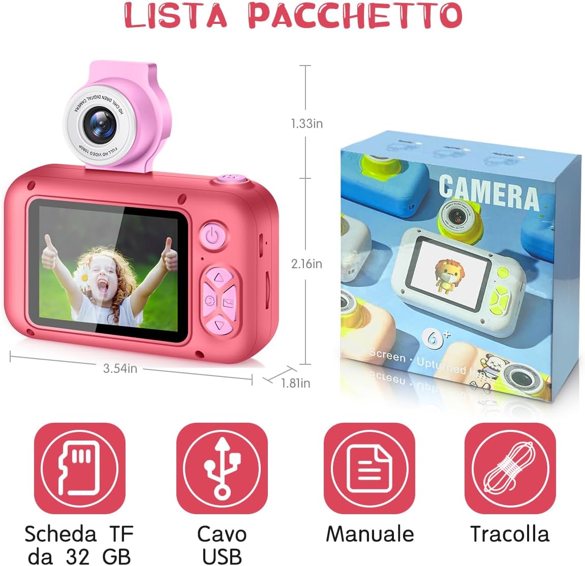 Thumbnail 6 de ARNSSIEN X101 fotocamera per bambini 32 GB
