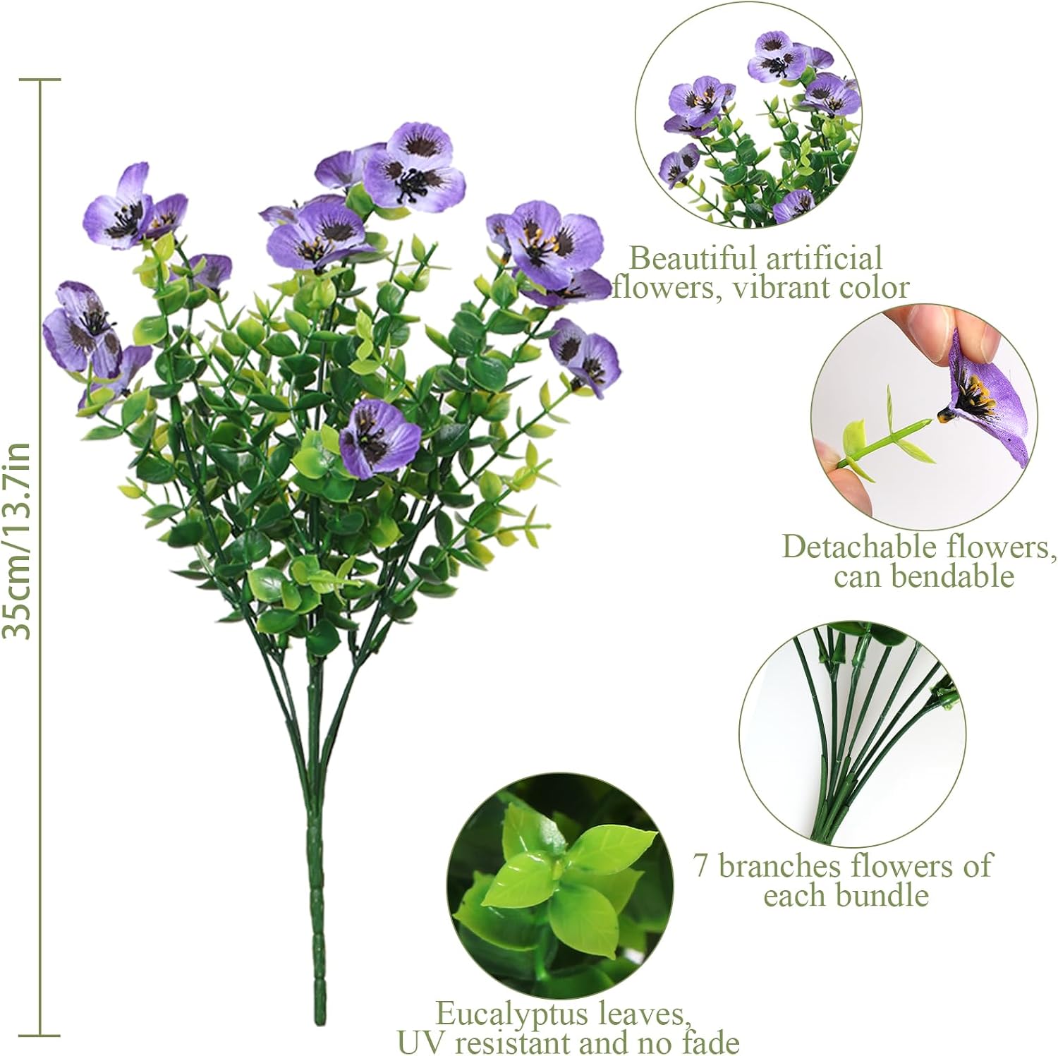 Thumbnail 4 de DEMIUKO 9 Bündel künstliche Blumen Gelb 🌼