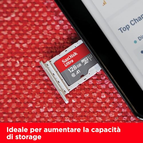 Detalle de SanDisk Ultra microSDXC 128GB con Adattatore SD + 140 MB/s, A1 - UHS-I Class 10 U1