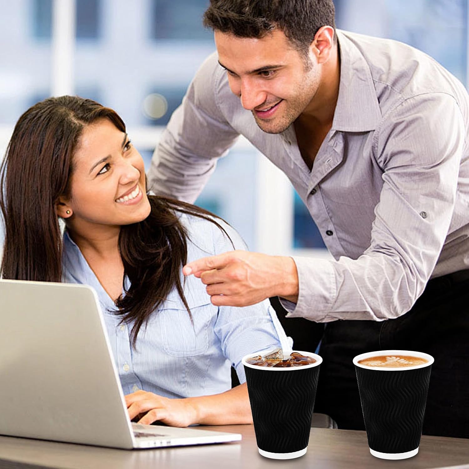 Detalle 2 de Lamosi 12 oz Disposable Coffee Cups 100 Pack