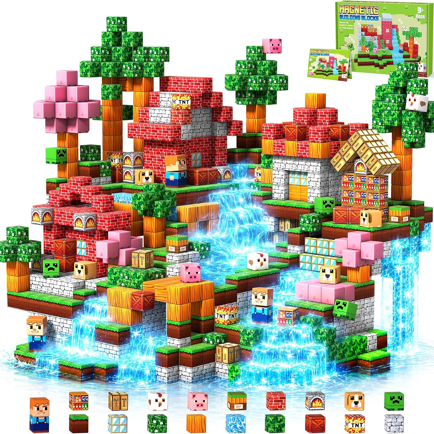 Detalle de COOLJOYA 108-piece magnetic blocks set