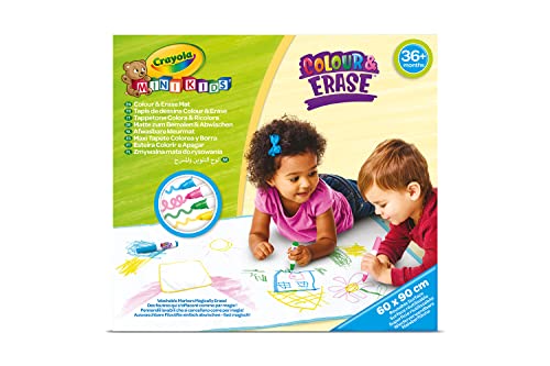 Detalle de CRAYOLA Mini Kids Tappetone Maxi 60×90 cm: superficie riutilizzabile per disegnare e colorare con pennarelli lavabili