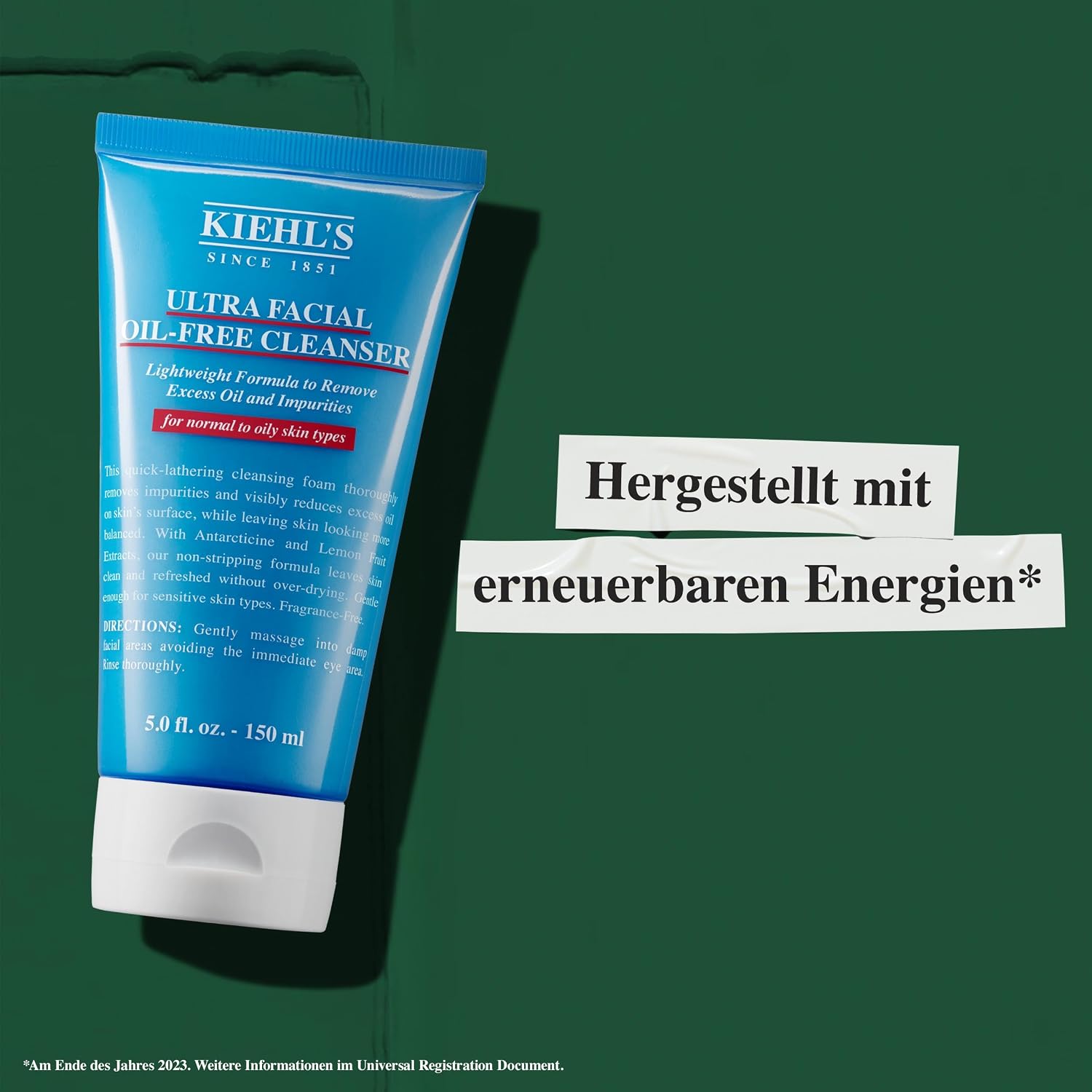 Detalle de KIEHL'S Ultra Facial Oil-Free Cleanser, 150 ml – Erfrischendes Gesichts-Waschgel für fettige bis normale Haut