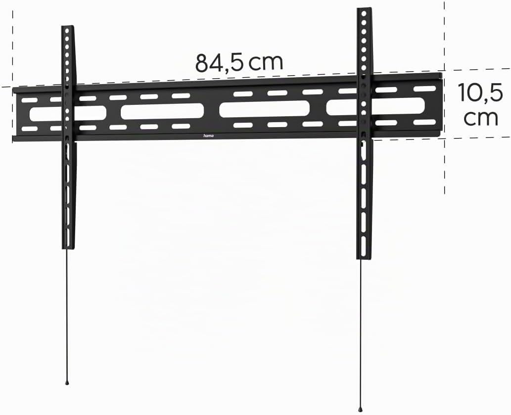 Detalle de Hama TV Wandhalterung starr, extra flach – für 37 bis 90 Zoll, VESA 50x50 bis 800x400, bis 60 kg (schwarz)