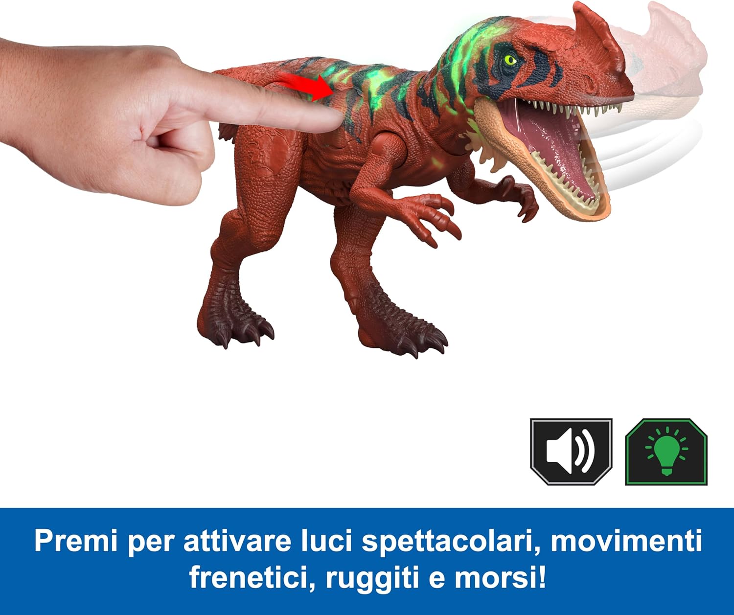Thumbnail 2 de Mattel Jurassic World Afrovenator Dinosauro sonoro Ruggito Selvaggio