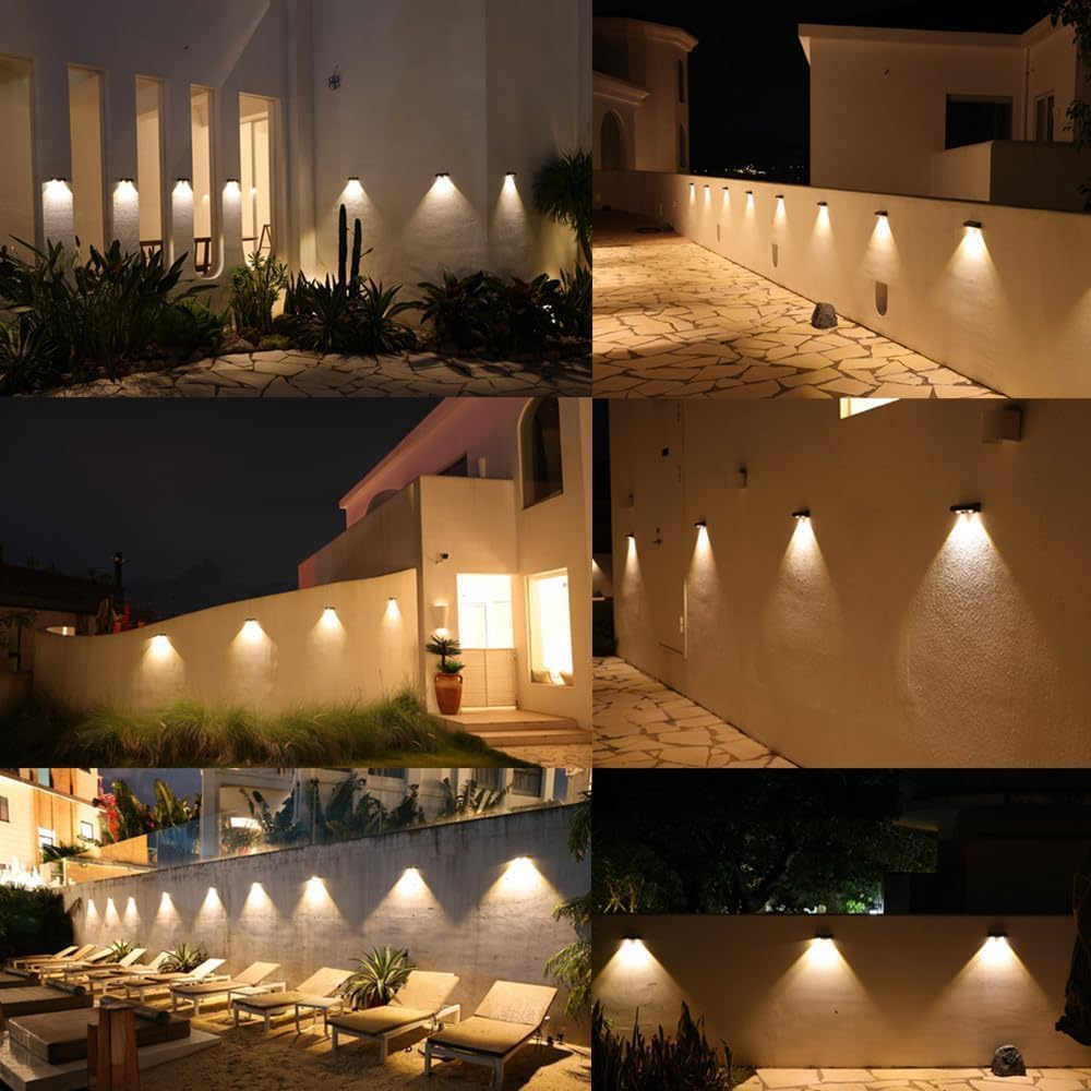 Detalle 2 de sununiny Solar Fence Lights 4-pack RGB garden lights 🌱