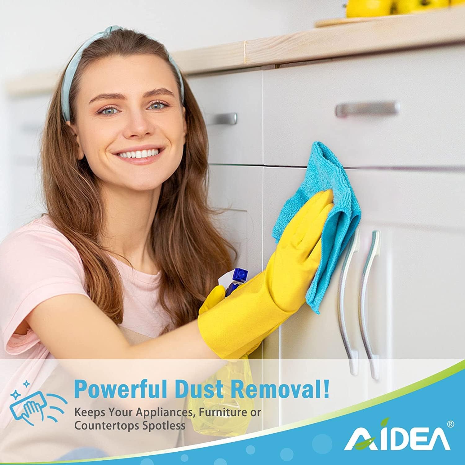 Thumbnail 3 de AIDEA Microfibre Cleaning Cloths Pack of 50 – Non‑abrasive, Lint‑Free, 30 x 40 cm