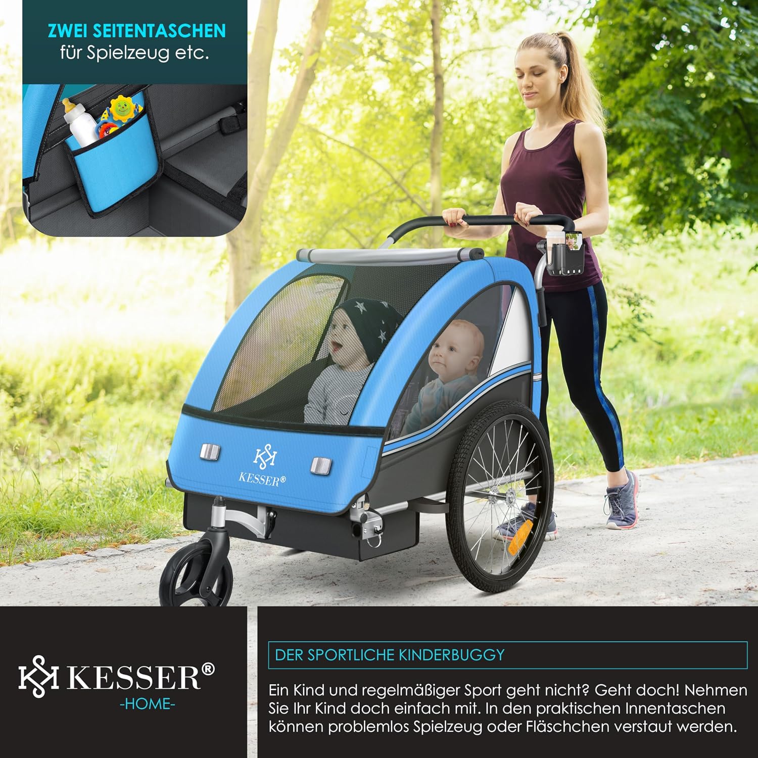 Thumbnail 5 de KESSER Kinderfahrradanhänger Sport-RX 2in1 40 kg