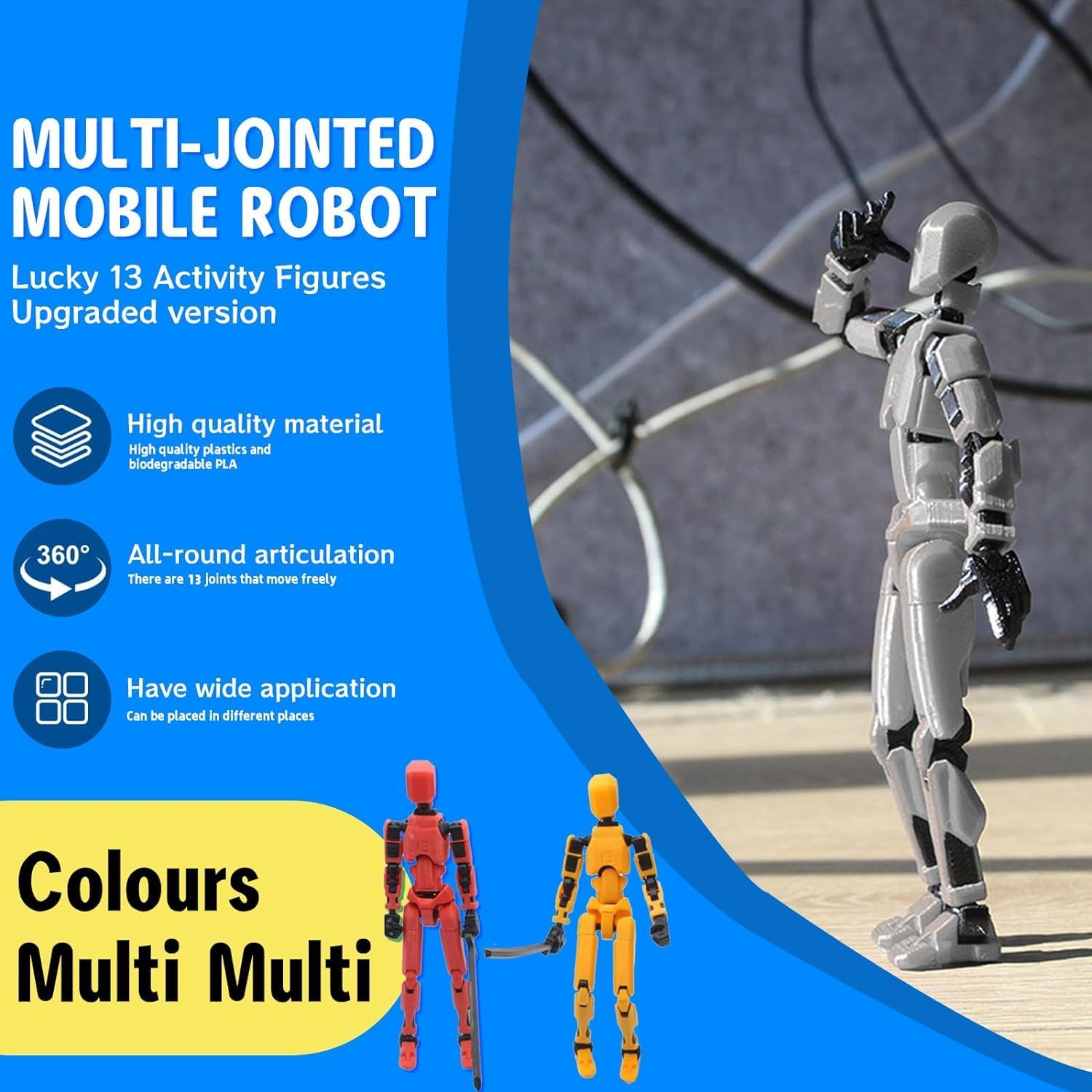 Detalle de MerryXD T13 3D Action Figure — Fully Articulated Nova Titan with Customizable Color Options