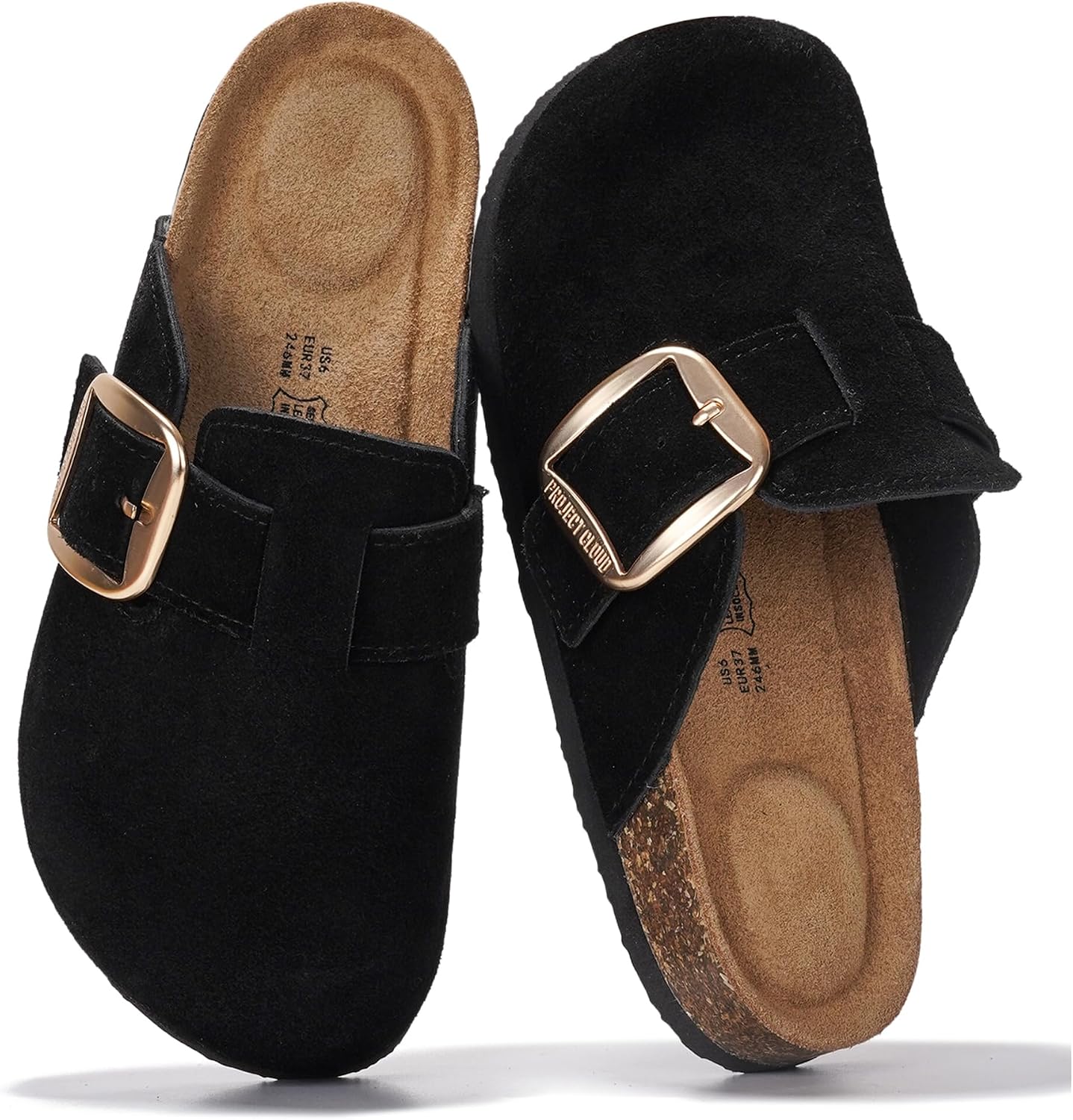 Detalle de Project Cloud Manchester Women's Leather Clogs with Memory Foam and Cork Footbed