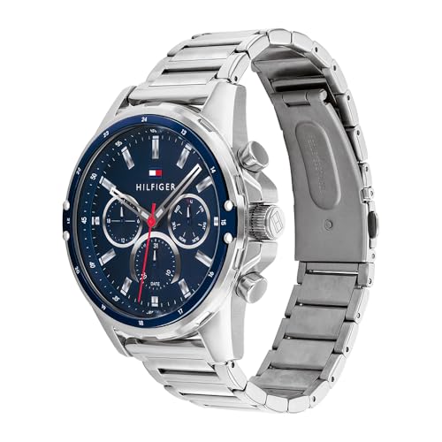 Detalle de Tommy Hilfiger Analogue Multifunction Quartz Watch for Men with Silver Stainless Steel Bracelet (1791788)