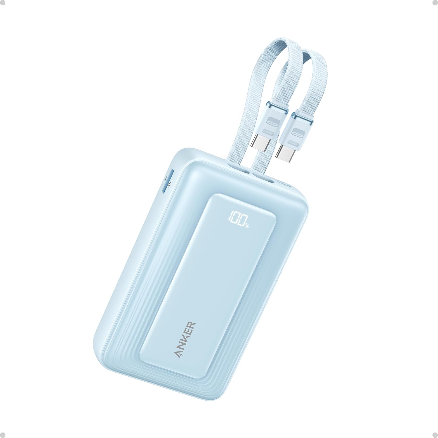 Detalle de Anker Zolo Power Bank (2025 Upgraded Version) – 45W Fast Charge, 20,000mAh, Dual USB-C Cables