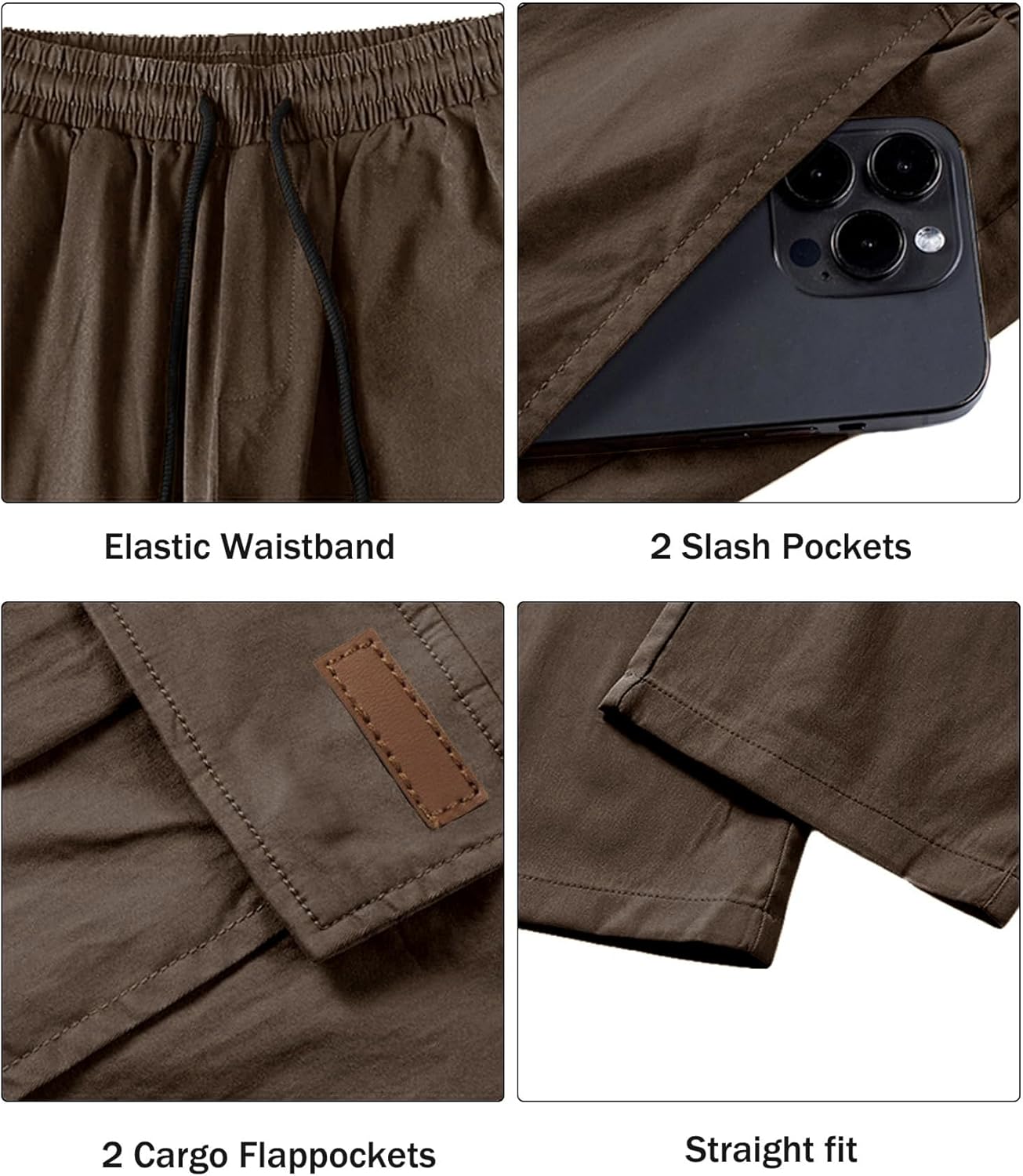 Thumbnail 3 de Comdecevis Men's Casual Cargo Pants stretch joggers