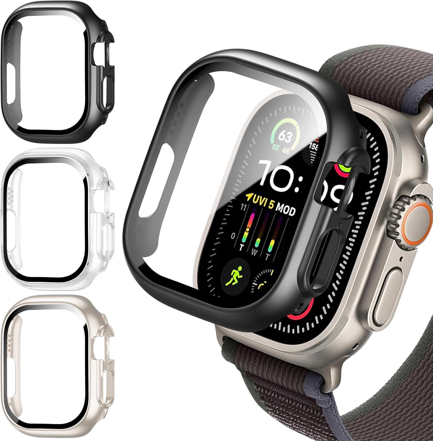 Thumbnail 6 de Commuter 16-Pack Apple Watch Series 8 (41mm) Screen Protector Case with Tempered Glass Film, Black