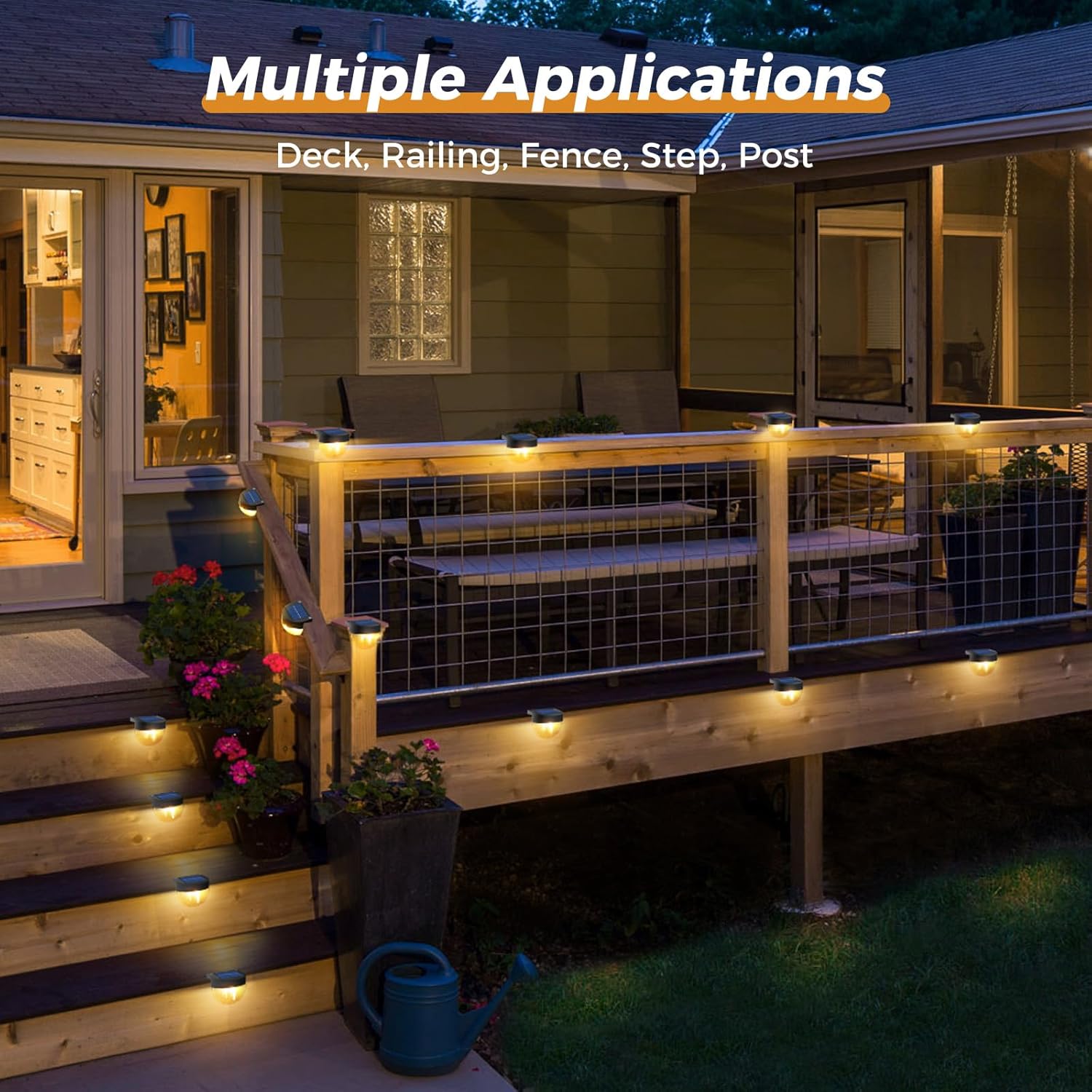 Thumbnail 2 de btfarm Solar Fence Lights Outdoor Garden - 8 Pack with Retro Edison LED Bulbs