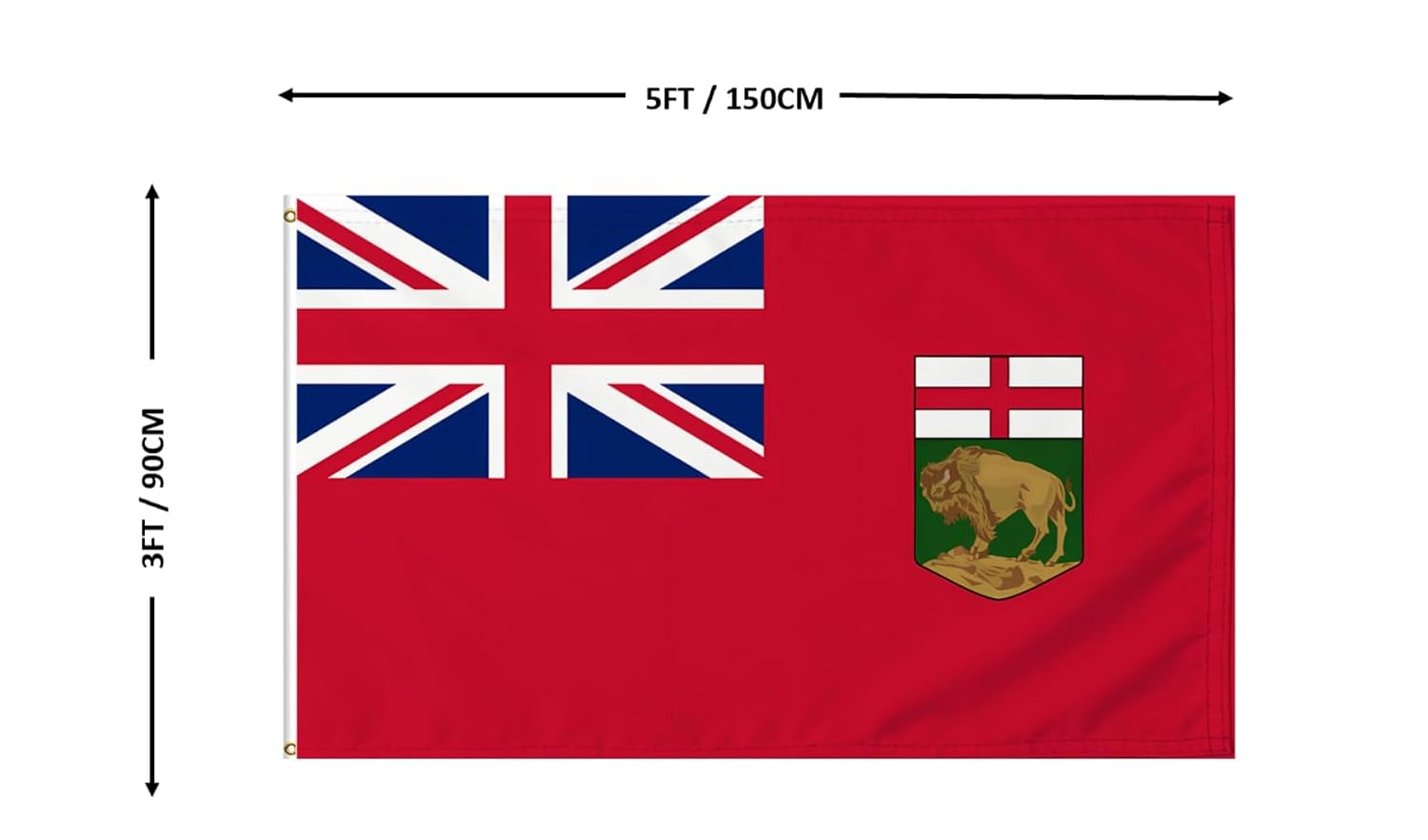 Detalle de CVALTIVF Manitoba Flag, 3 x 5 ft Double-Sided 3-Ply Polyester