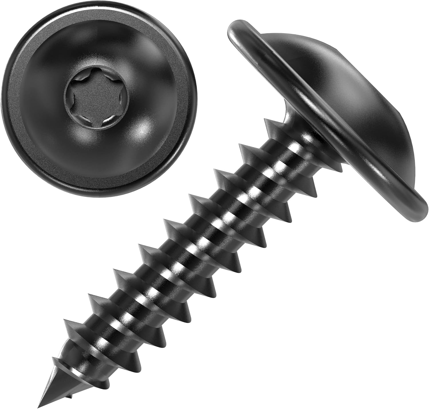100 AUPROTEC Viti autofilettanti 4,2 x 25 mm TORX mezza tonda flangiata zincata nera DIN 7049