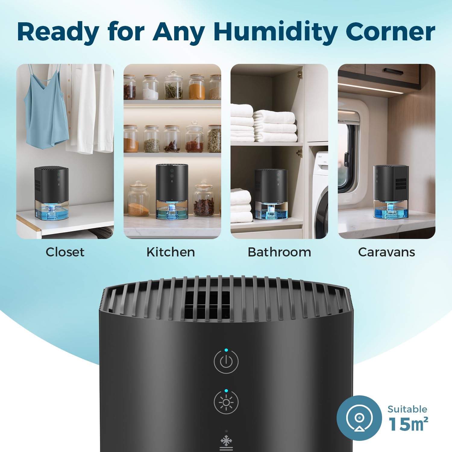 Thumbnail 2 de AROEVE Dehumidifier 990 ml compact quiet model 🏠