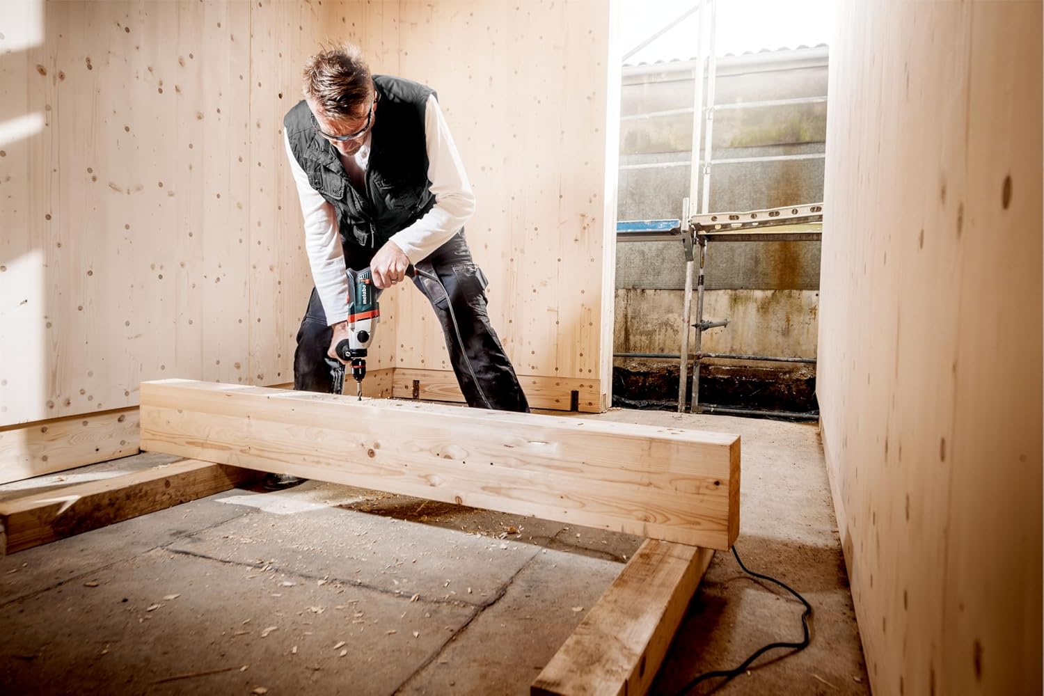Detalle 1 de Metabo BEV 1300-2 boormachine 600574000 met pulswerking en twee versnellingen
