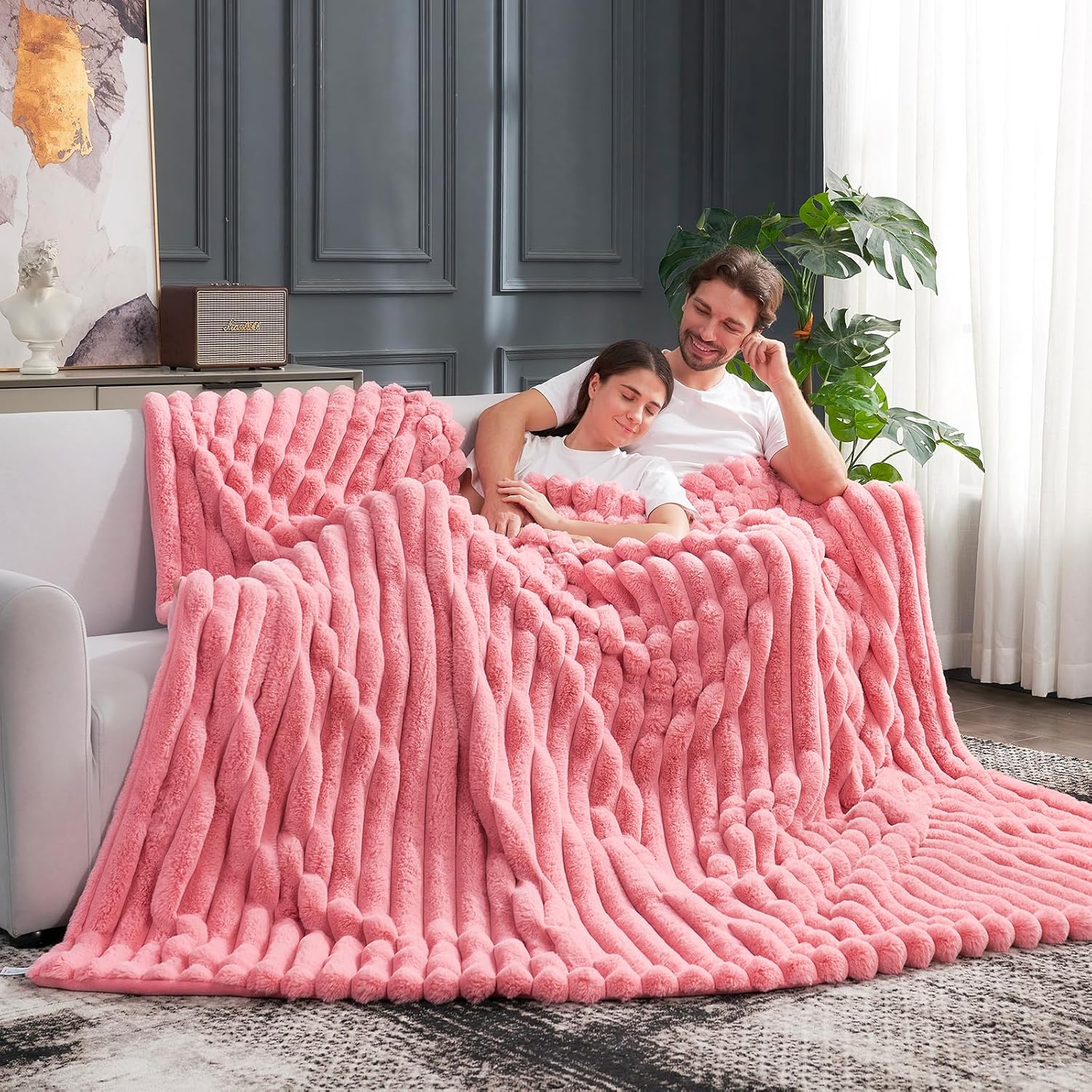 Thumbnail 1 de Cozy Bliss Faux Fur Throw Blanket for Couch 🛋