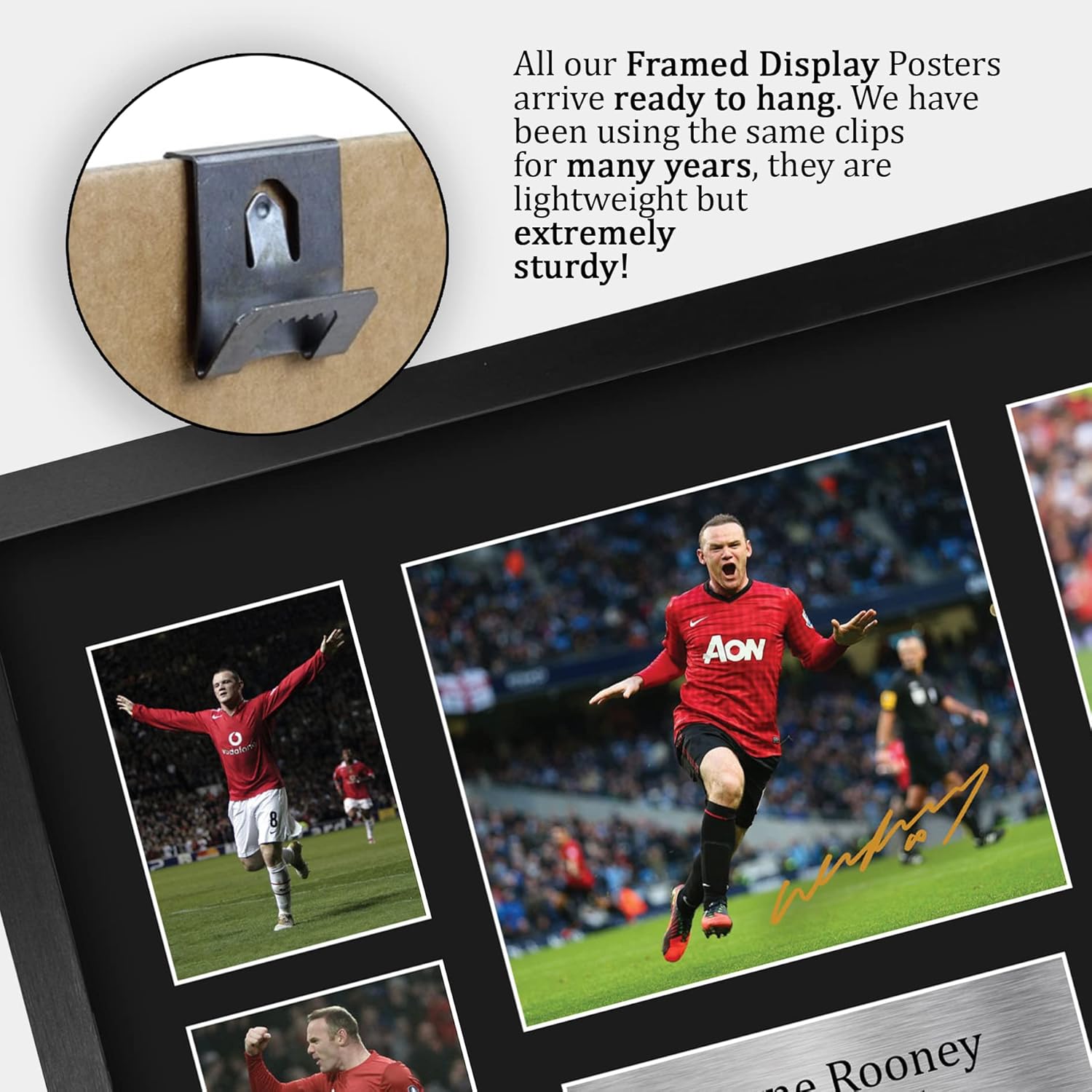 Thumbnail 4 de HWC Trading FR A3 Wayne Rooney framed printed autograph picture (A3) for football fans