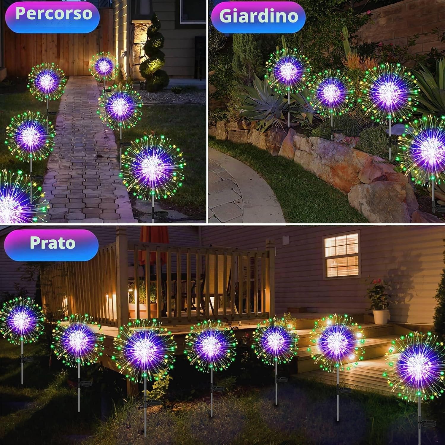 Thumbnail 6 de Joycome Luci Solari 2 Pezzi Lampioni da Giardino Esterno con 120 LED – IP65, 8 Modalità e Memoria