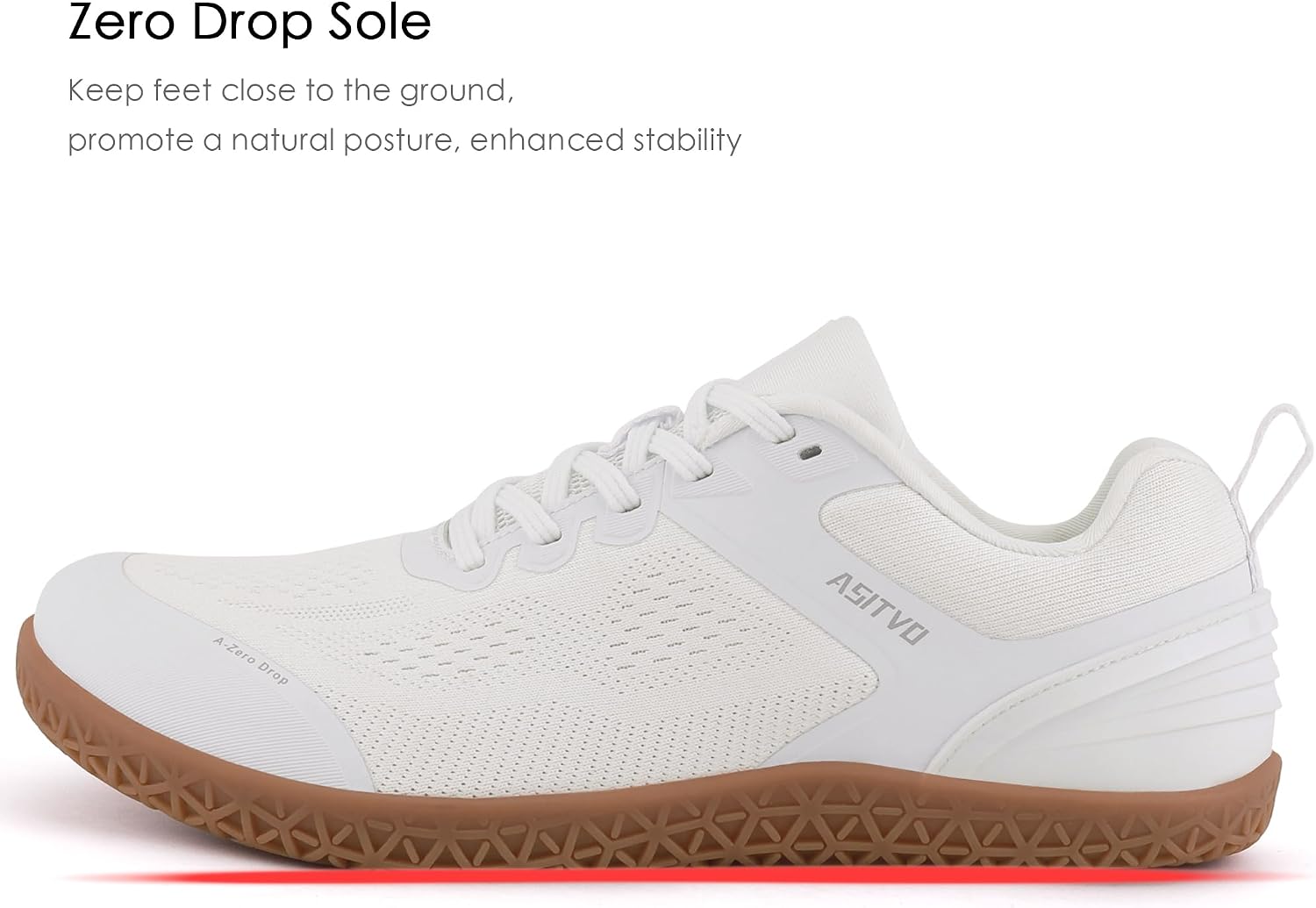 Detalle de ASITVO Wide Barefoot Shoes for Men – Zero Drop, Wide Toe Box, Knit Upper