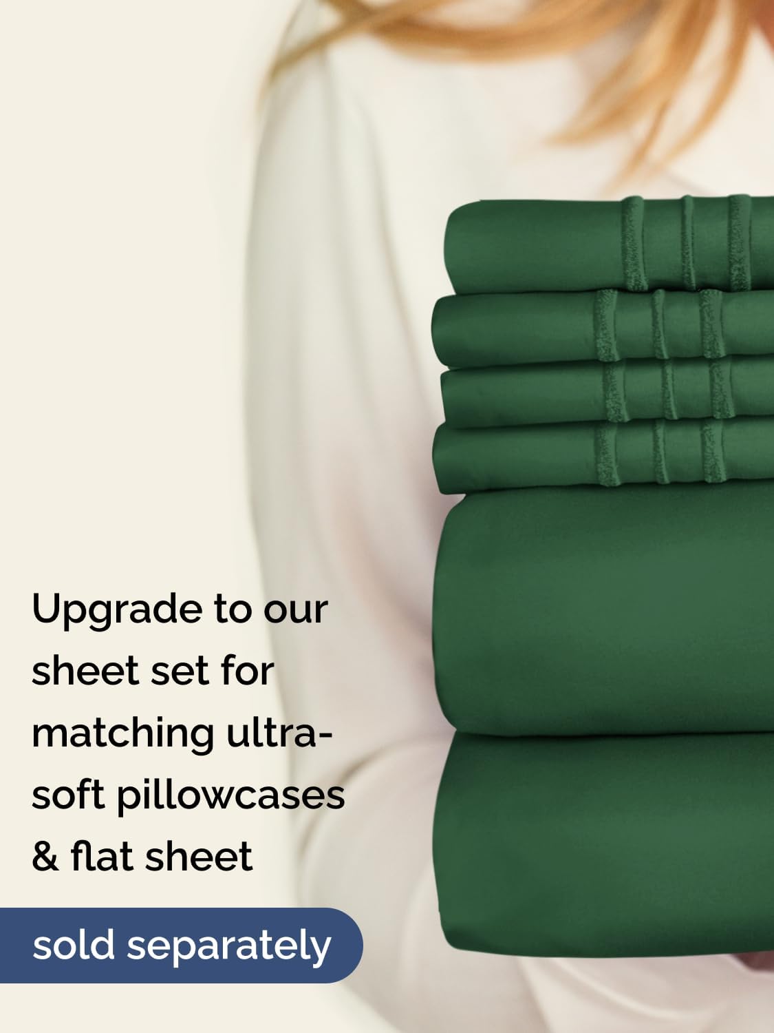 Thumbnail 6 de CGK Unlimited CGK Linens Extra Deep King Fitted Sheet, Emerald Green Microfiber