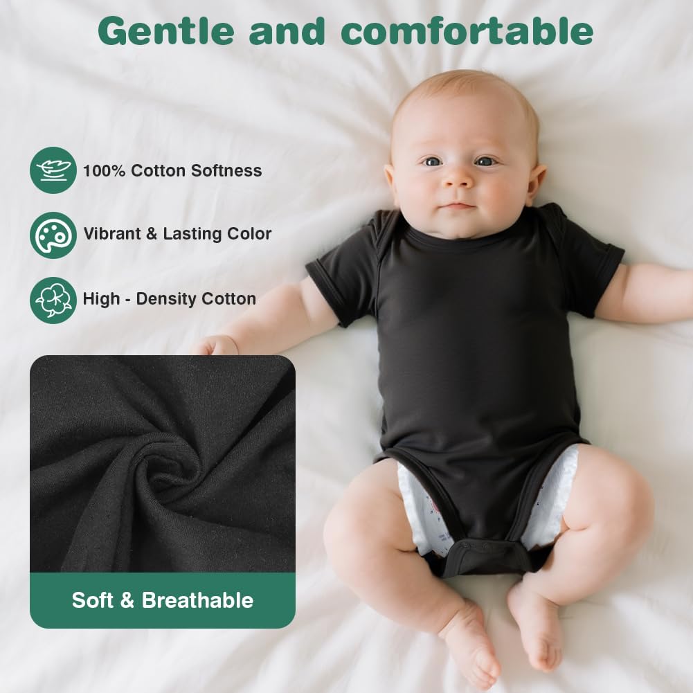 Detalle de Vicloon Bébé Body Mixte - Lot de 5 bodies à manches courtes en coton pour bébé
