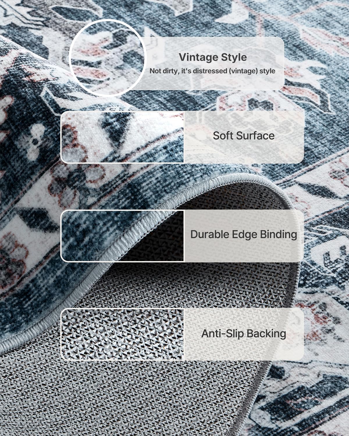 Detalle 1 de AMADA 8x10 Washable Rug 🛋
