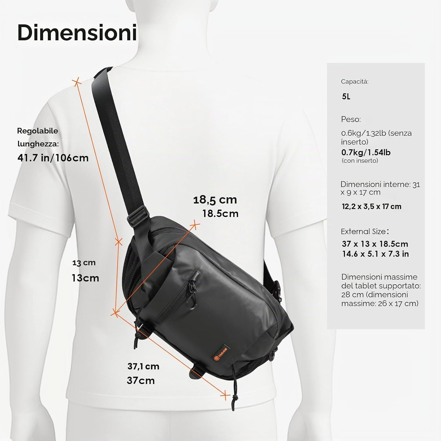 Thumbnail 6 de TARION Borsa a Tracolla per Fotocamera Sling 2-in-1 TR-XP