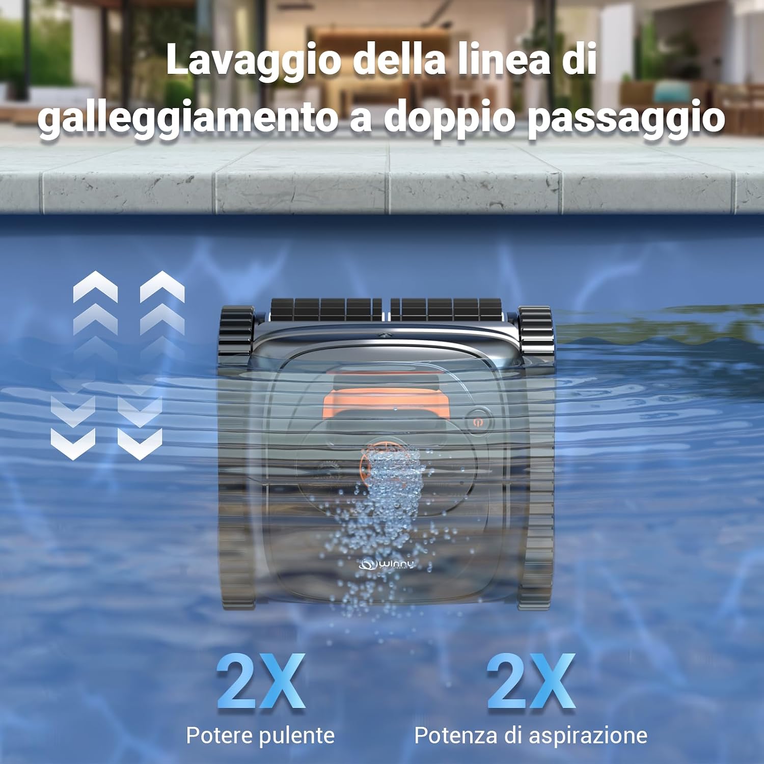 Detalle de Winny C1 Robot Piscina: pulizia intelligente per piscine interrate e fuori terra fino a 150 m²