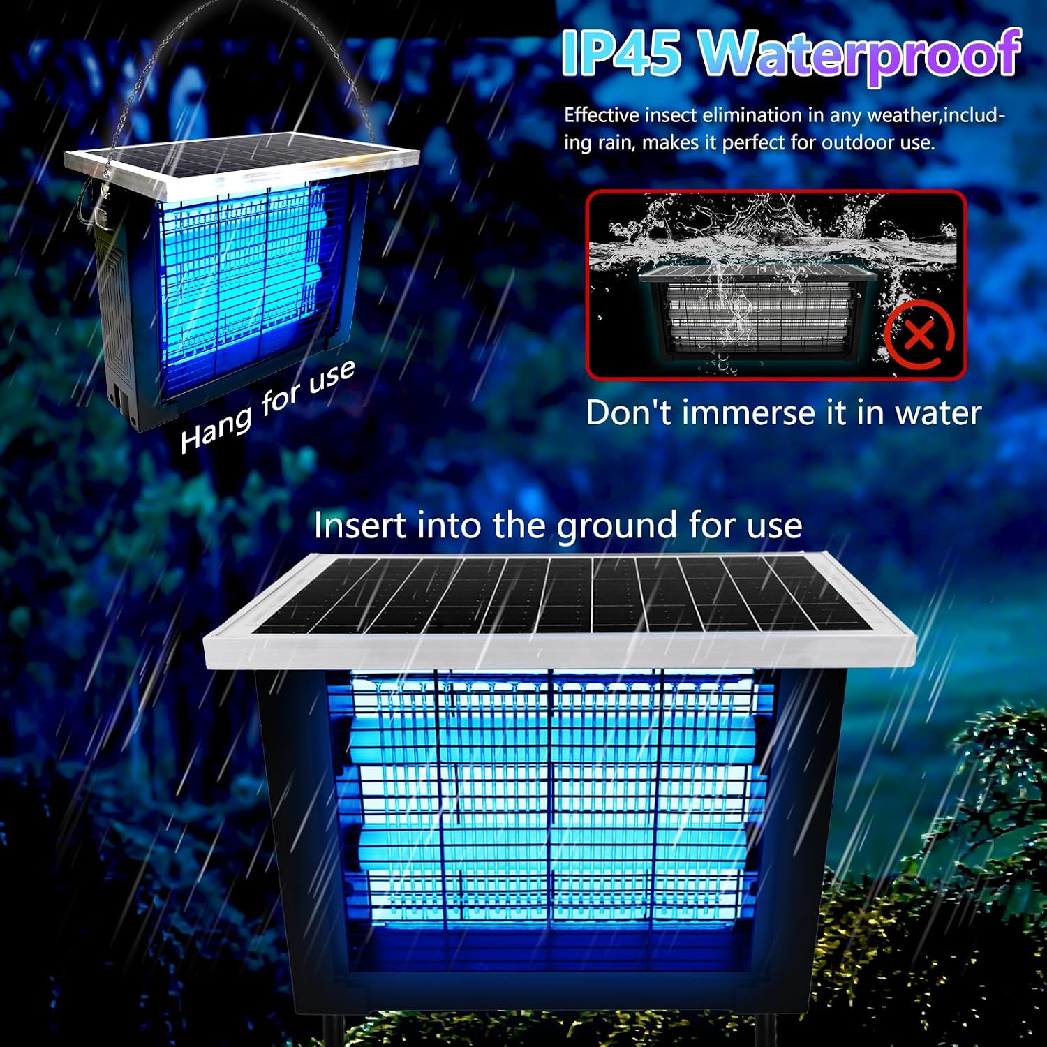 Thumbnail 3 de Powerful Solar Bug Zapper for 2000 sq ft with 13 ft Extension Cord