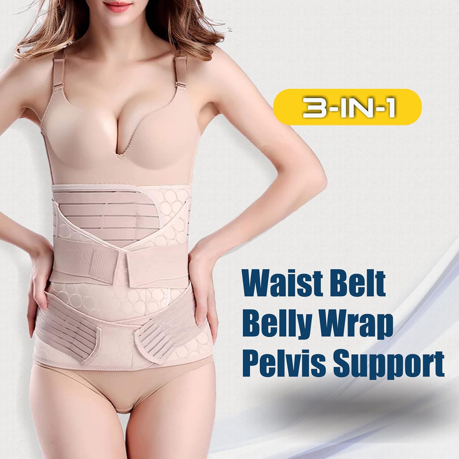 Detalle de ChongErfei 3 in 1 Postpartum Belly Wrap – 3-in-1 Belly/Waist/Pelvis Belt for Postpartum Support