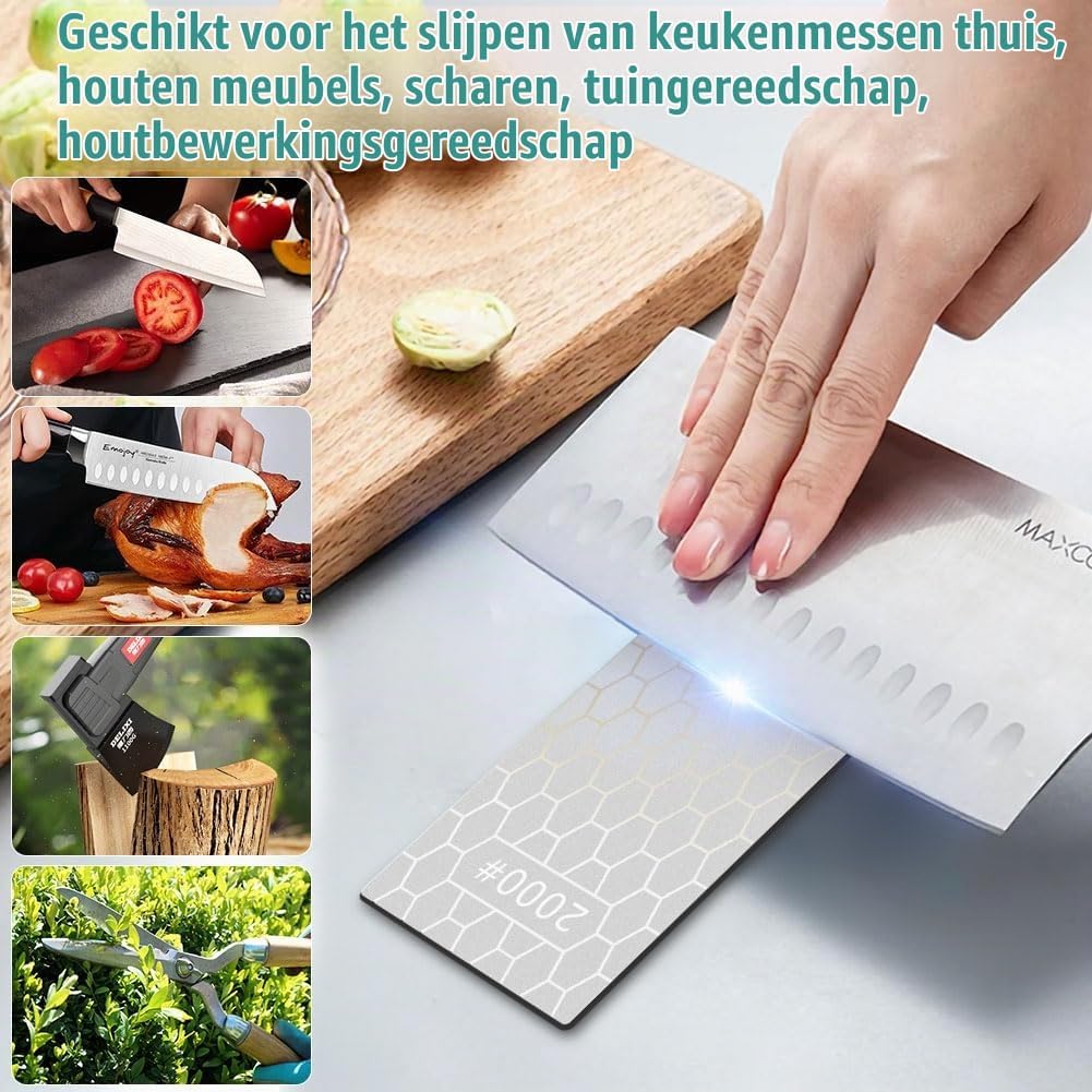 Thumbnail 6 de Aolso diamantslijpstenenset met 5 korrels voor keuken- en tuinmessen