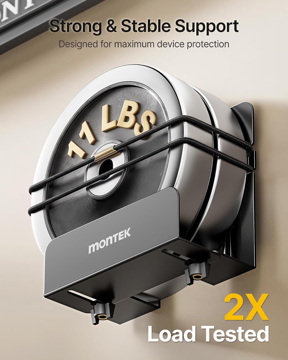 Detalle de monTEK Adjustable Cable Box Wall Mount: Wide, Supports Up to 11 LBS