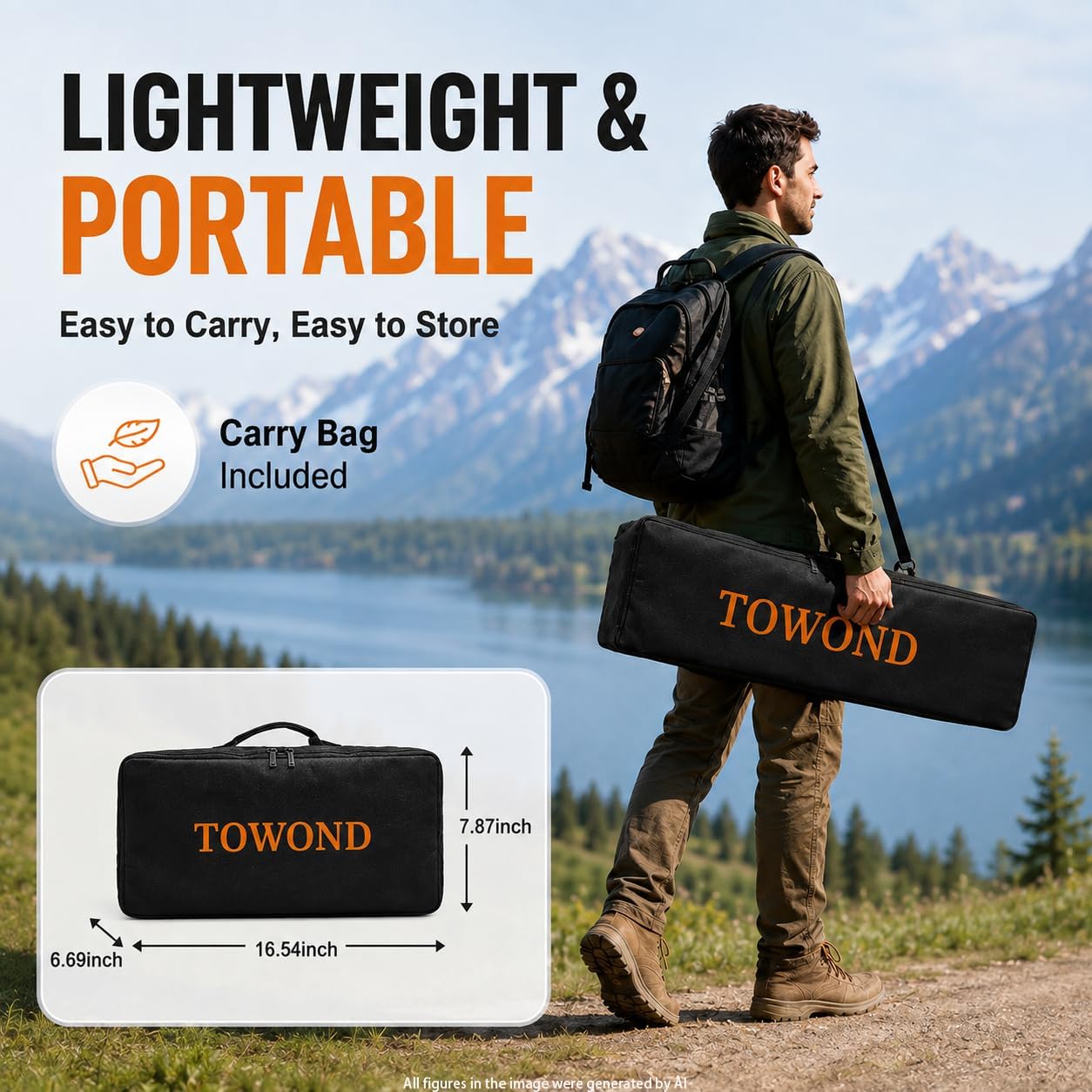 Detalle 2 de TOWOND 120-inch Outdoor Projector Screen with Stand (16:9 HD, Anti-Crease, Foldable)