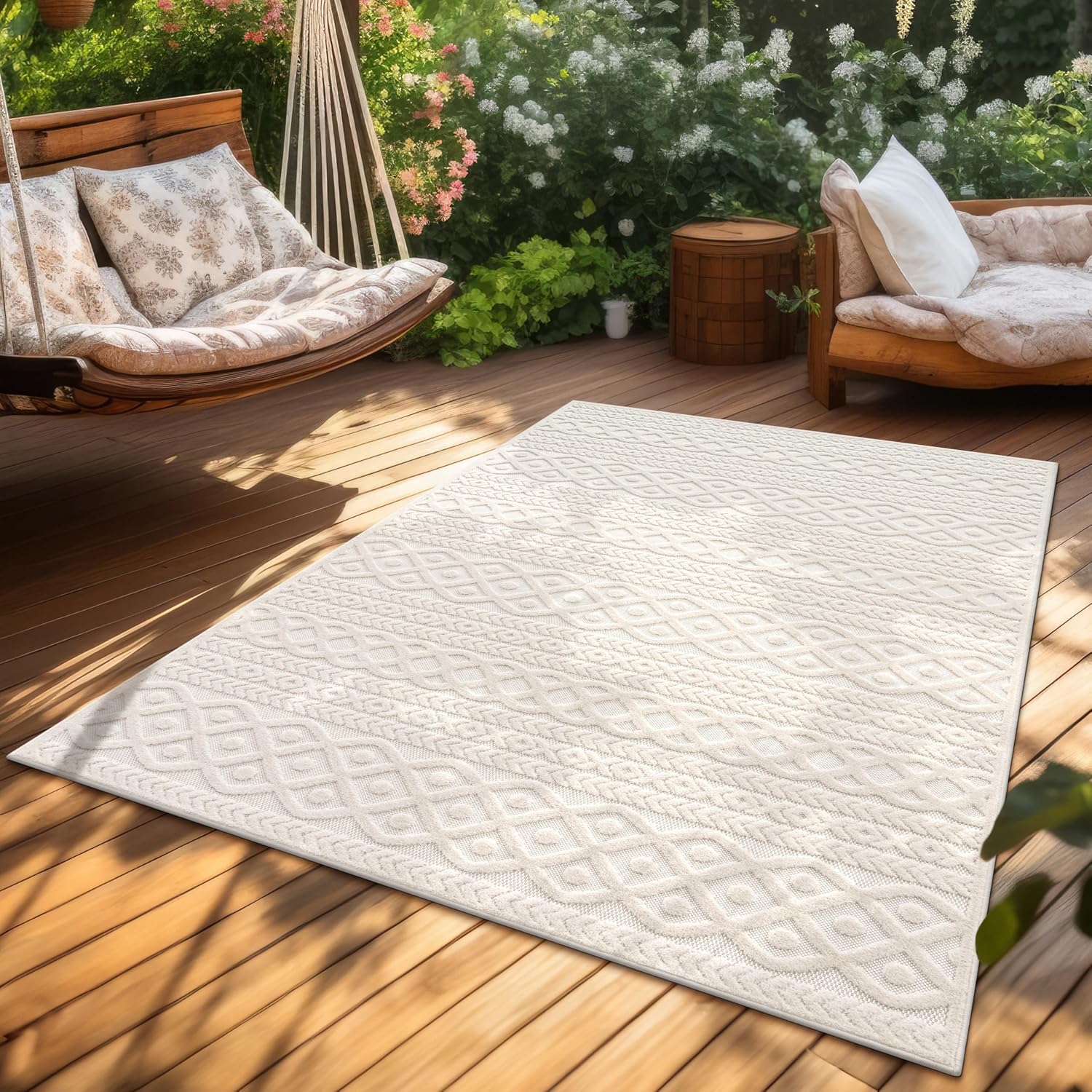 Detalle de Tapis extérieur 160x230 cm crème