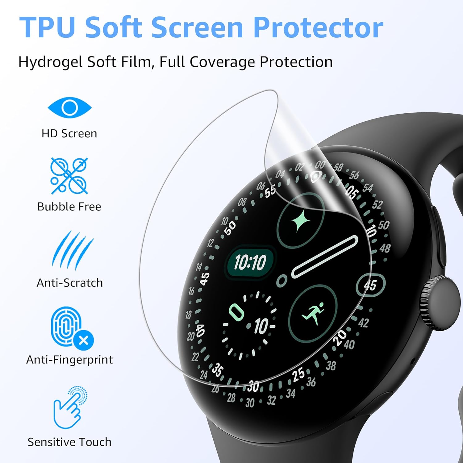 Thumbnail 2 de Tiorecime 8 Pack TPU Screen Protectors for Google Pixel Watch 4/3 45mm