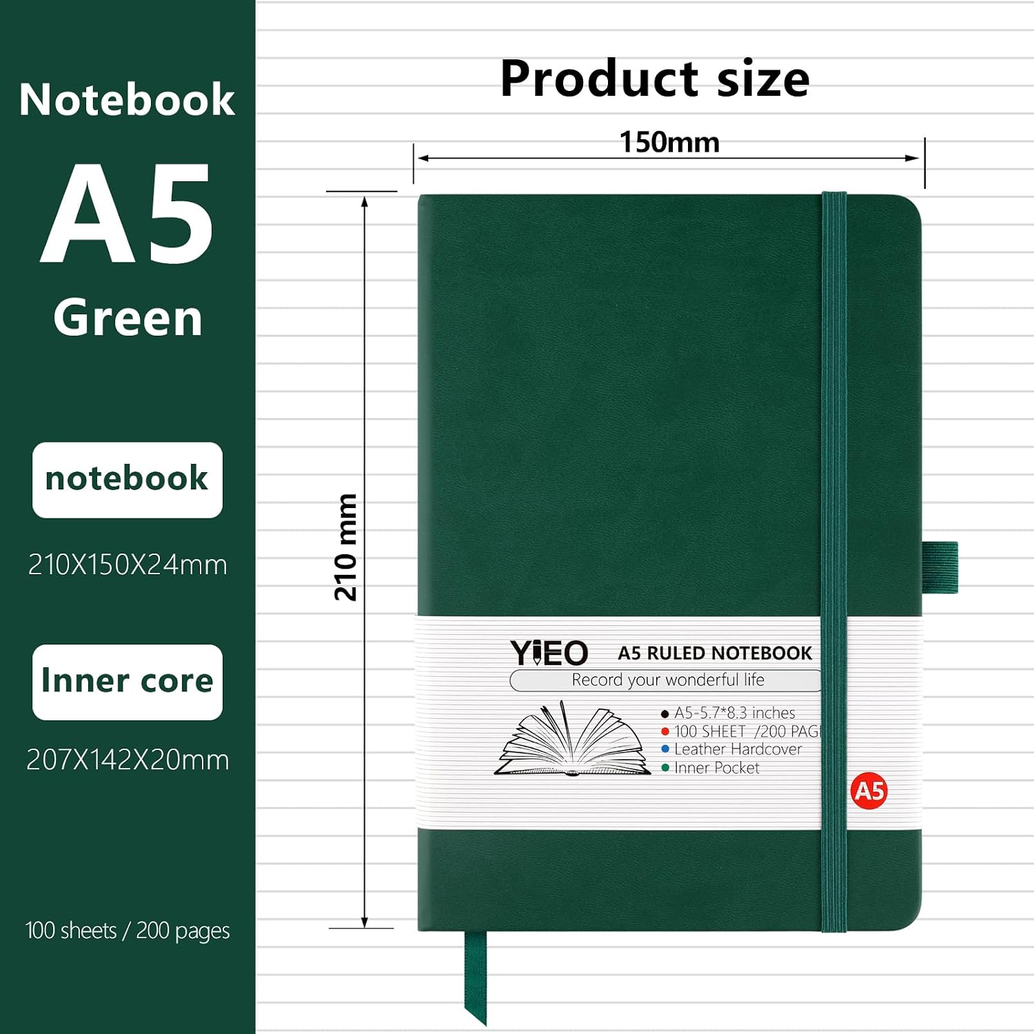 Detalle 2 de YIEO Notebook A5 396 Pages